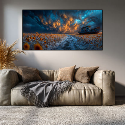 Tablou Sticla Securizata Poteca Destinului: Corabia si Drumul spre Orizont | Editie Unicat