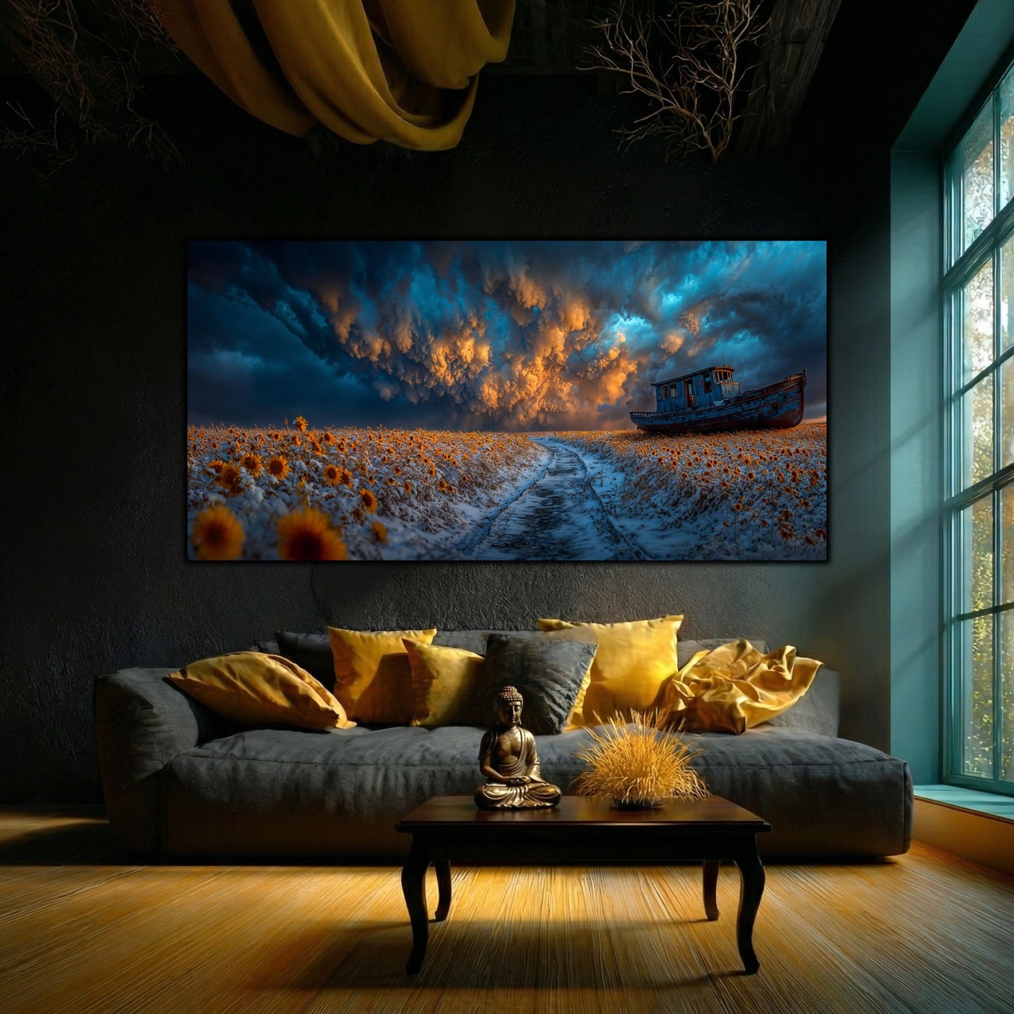 Tablou Sticla Securizata Poteca Destinului: Corabia si Drumul spre Orizont | Editie Unicat