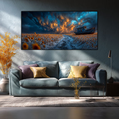 Tablou Sticla Securizata Poteca Destinului: Corabia si Drumul spre Orizont | Editie Unicat