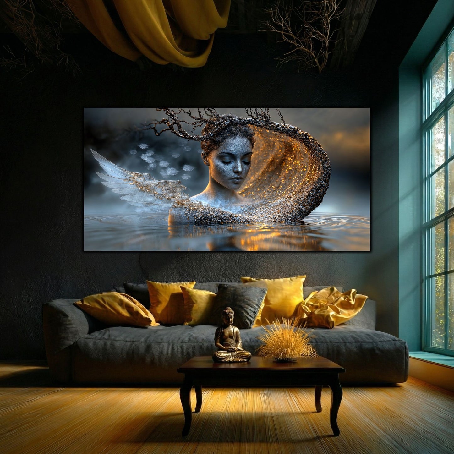 Tablou Sufragerie „Scufundare Eterică” – Artă Modernă cu Temă Cosmică