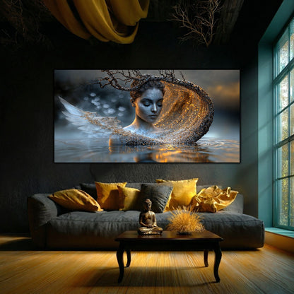 Tablou Sufragerie „Scufundare Eterică” – Artă Modernă cu Temă Cosmică