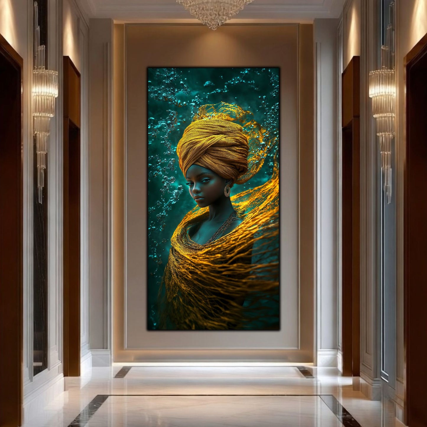 Tablou Sticla Refugiul Abisal: Portretul Linistii Divine sub Ape | Editie Unicat