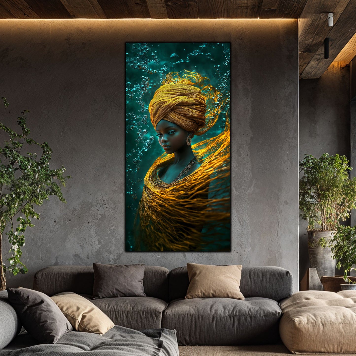 Tablou Sticla Refugiul Abisal: Portretul Linistii Divine sub Ape | Editie Unicat