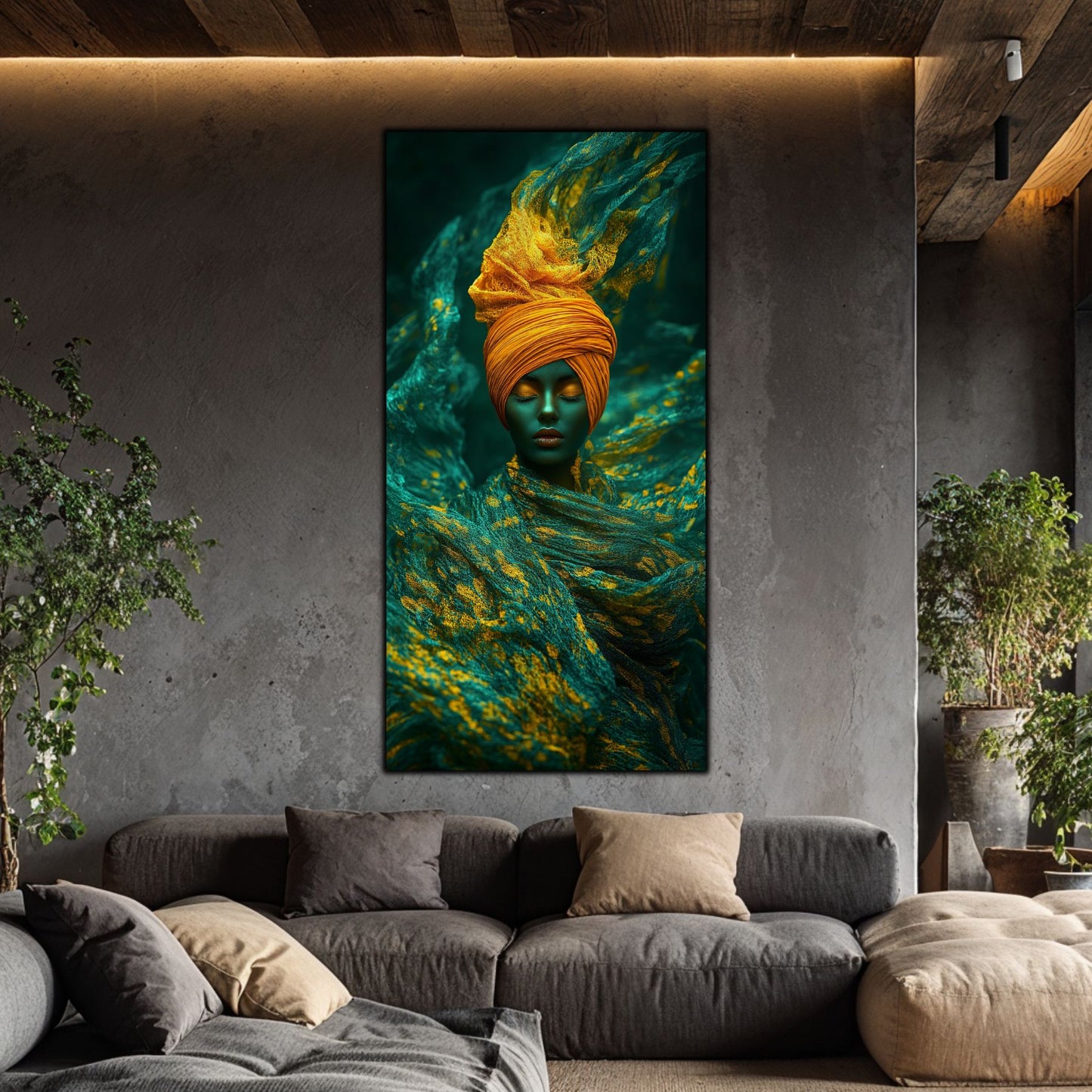 Tablou pe Sticlă Securizată "Aura Abisului – Visul de Aur"