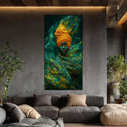 Tablou pe Sticlă Securizată "Aura Abisului – Visul de Aur"