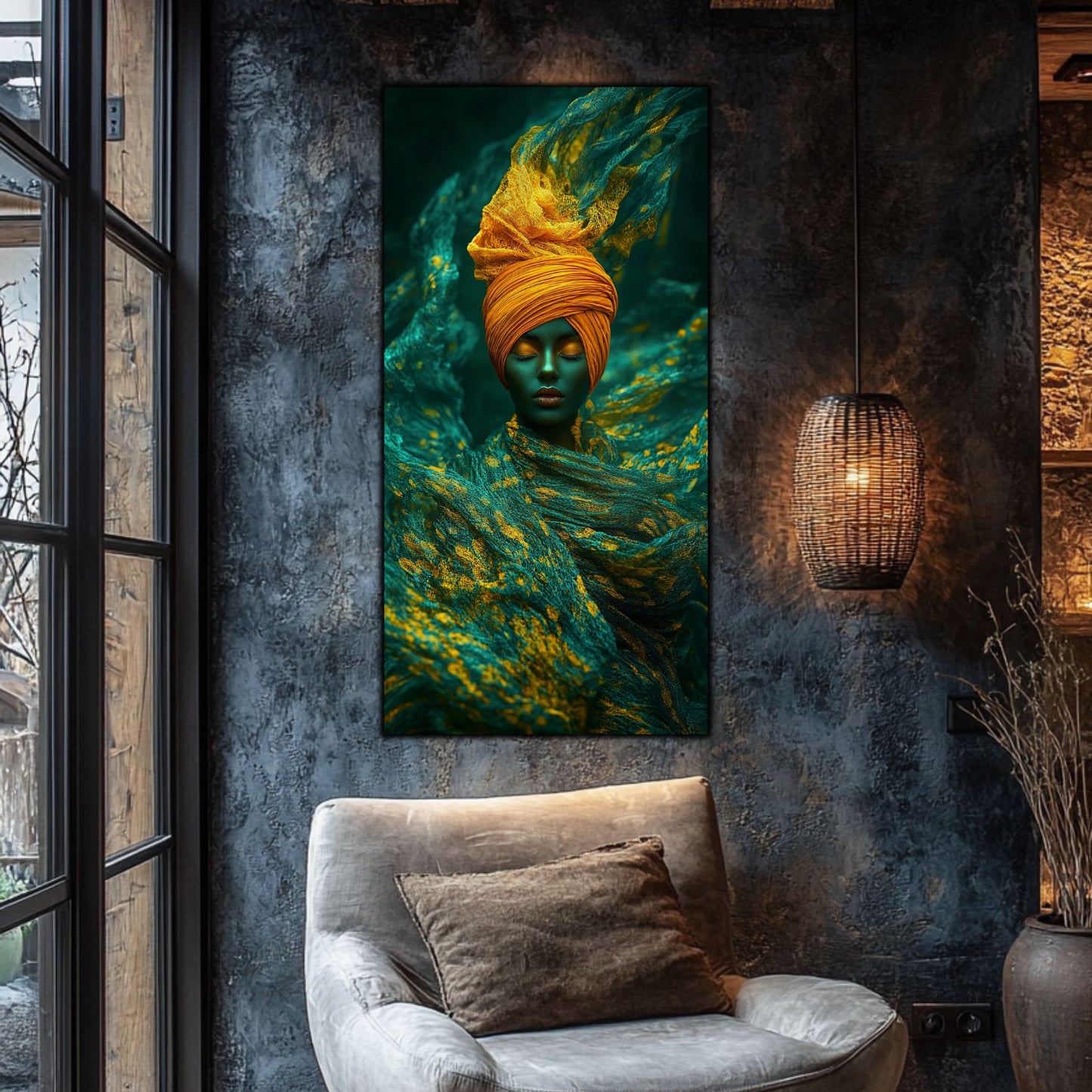 Tablou pe Sticlă Securizată "Aura Abisului – Visul de Aur"