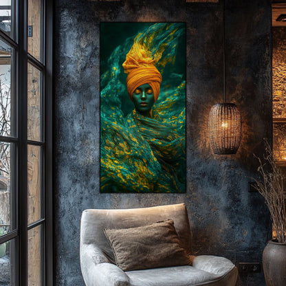 Tablou pe Sticlă Securizată "Aura Abisului – Visul de Aur"