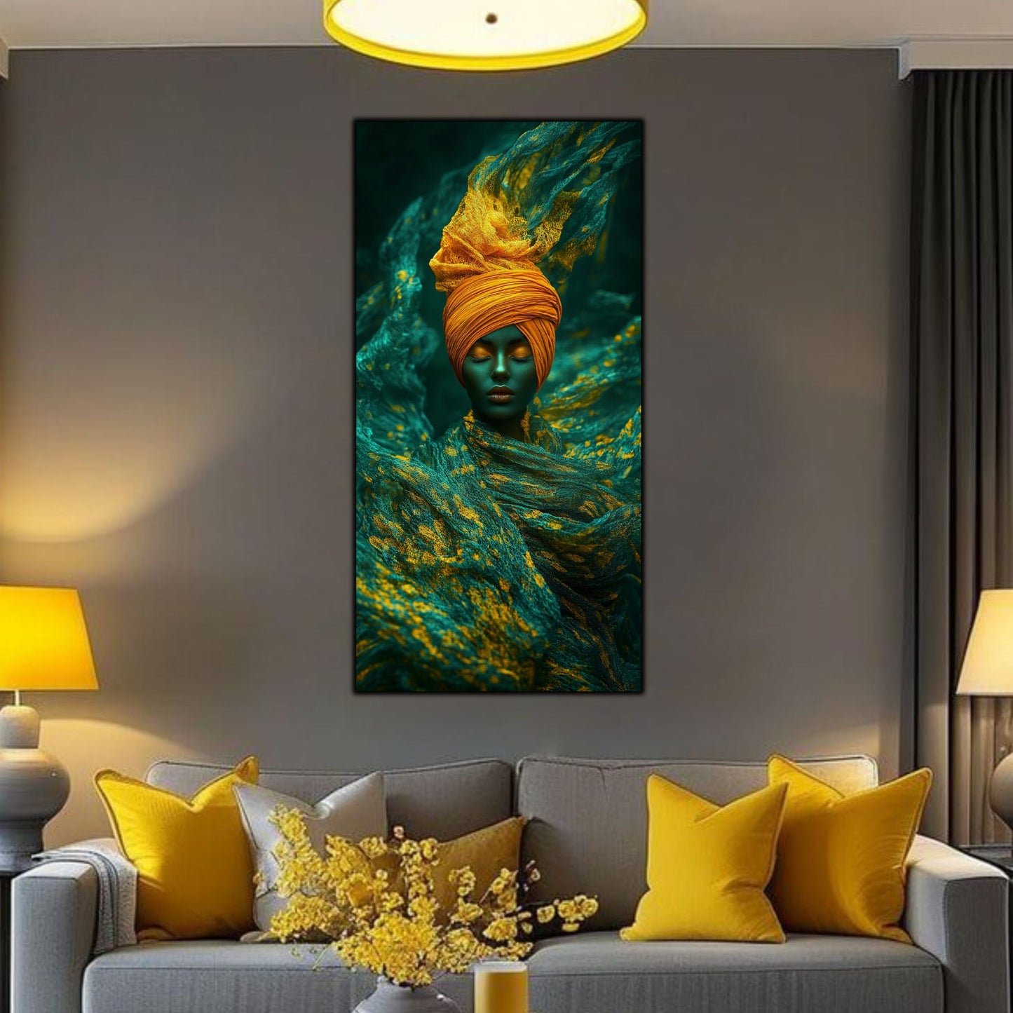 Tablou pe Sticlă Securizată "Aura Abisului – Visul de Aur"