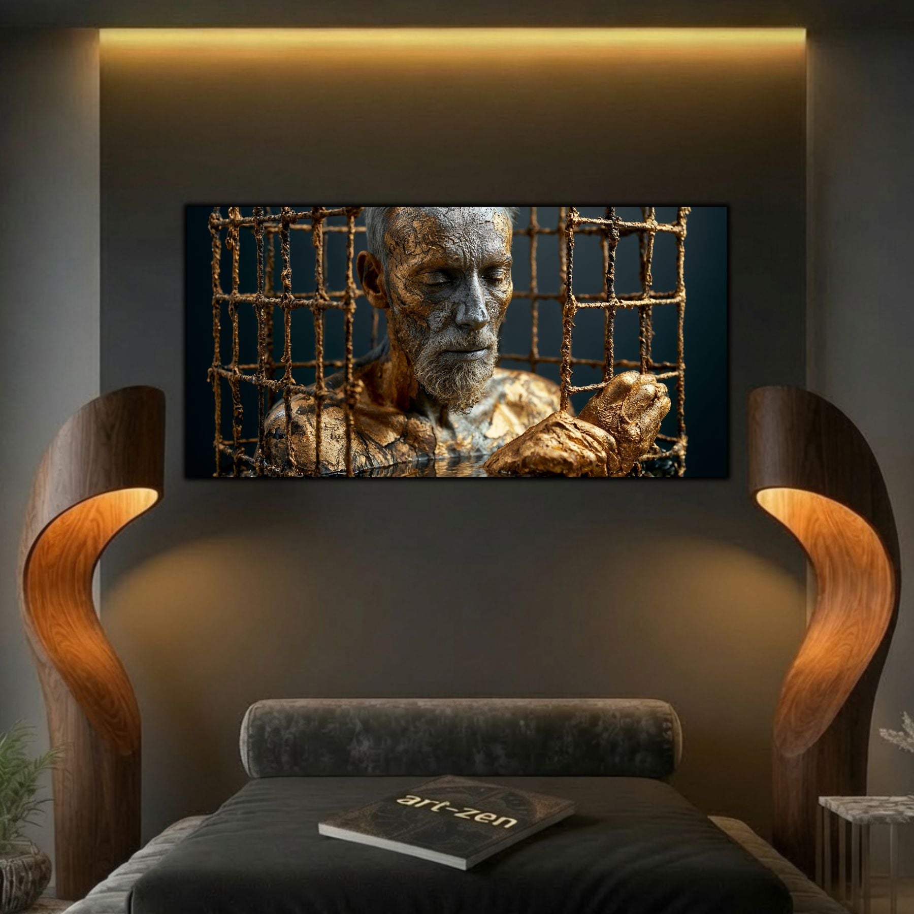 Decor liniștitor pentru dormitor, tablou elegant pe sticlă ultra-clară simbolizând libertatea absolută a minții.