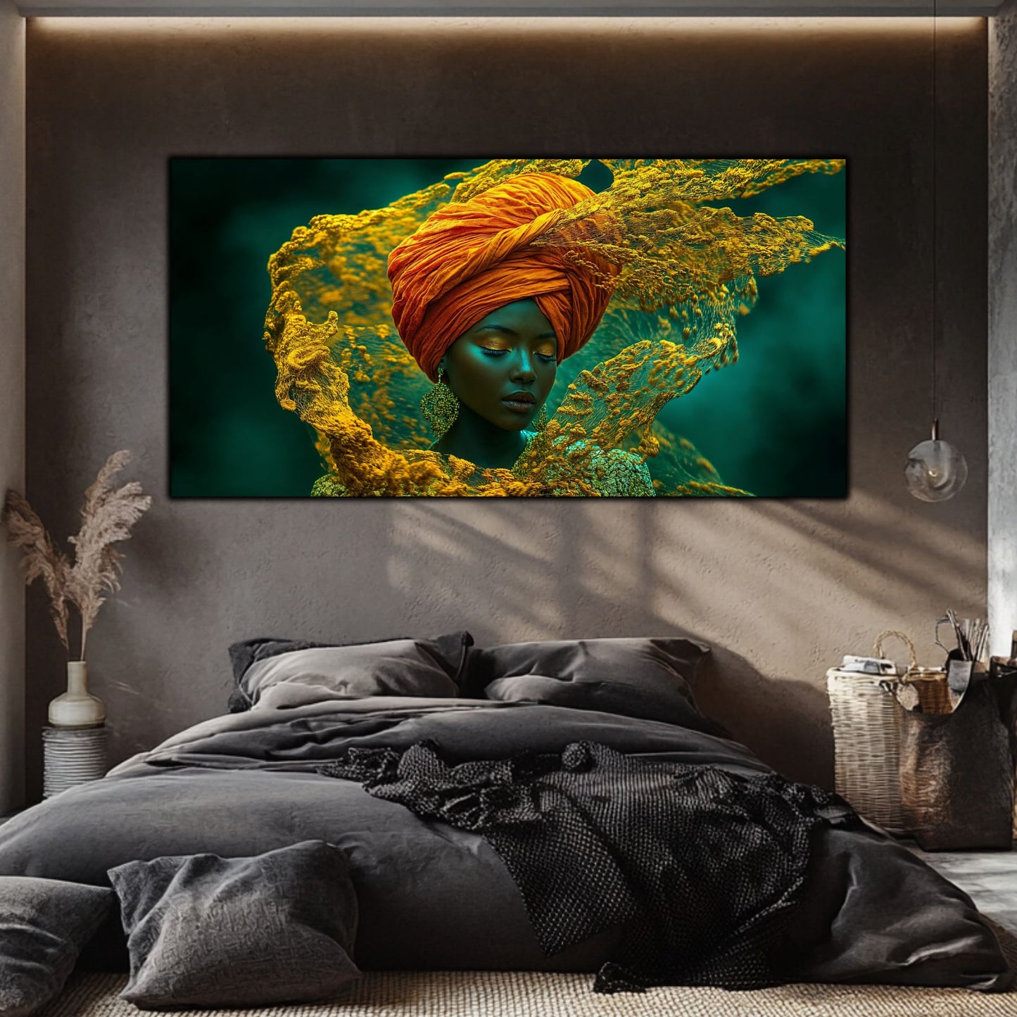 Decor liniștitor pentru dormitor, tablou pe sticlă ultra-clară simbolizând redescoperirea de sine și pacea.