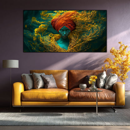 Tablou de artă zen din sticlă, element central de decor pentru un perete dedicat meditației și echilibrului.