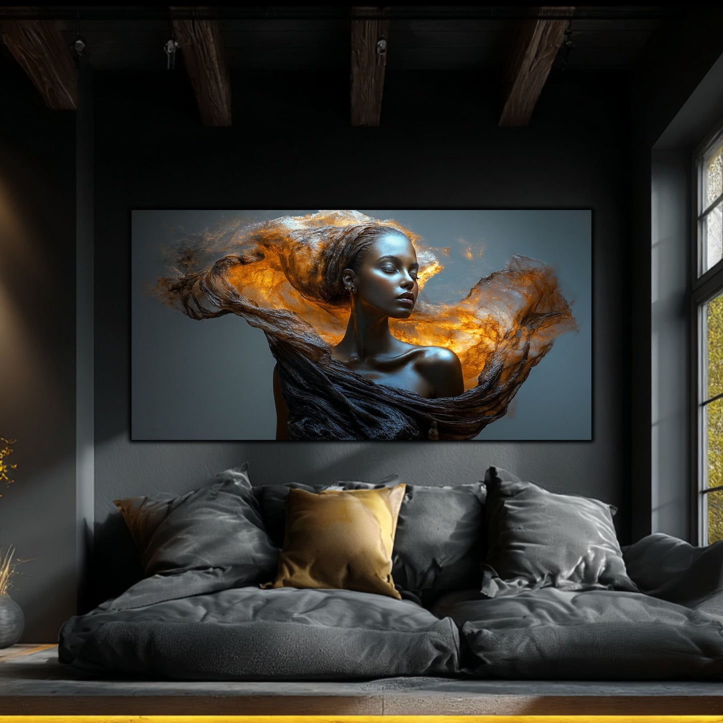 Tablou Decorativ Modern „Lumina Topită" – Sticlă Securizată