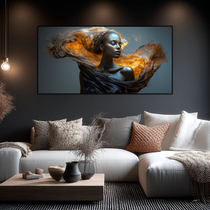 Tablou Decorativ Modern „Lumina Topită" – Sticlă Securizată