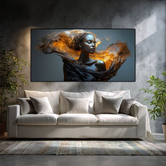 Tablou Decorativ Modern „Lumina Topită" – Sticlă Securizată