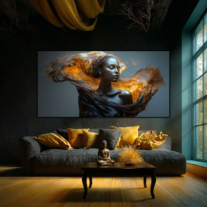 Tablou Decorativ Modern „Lumina Topită" – Sticlă Securizată