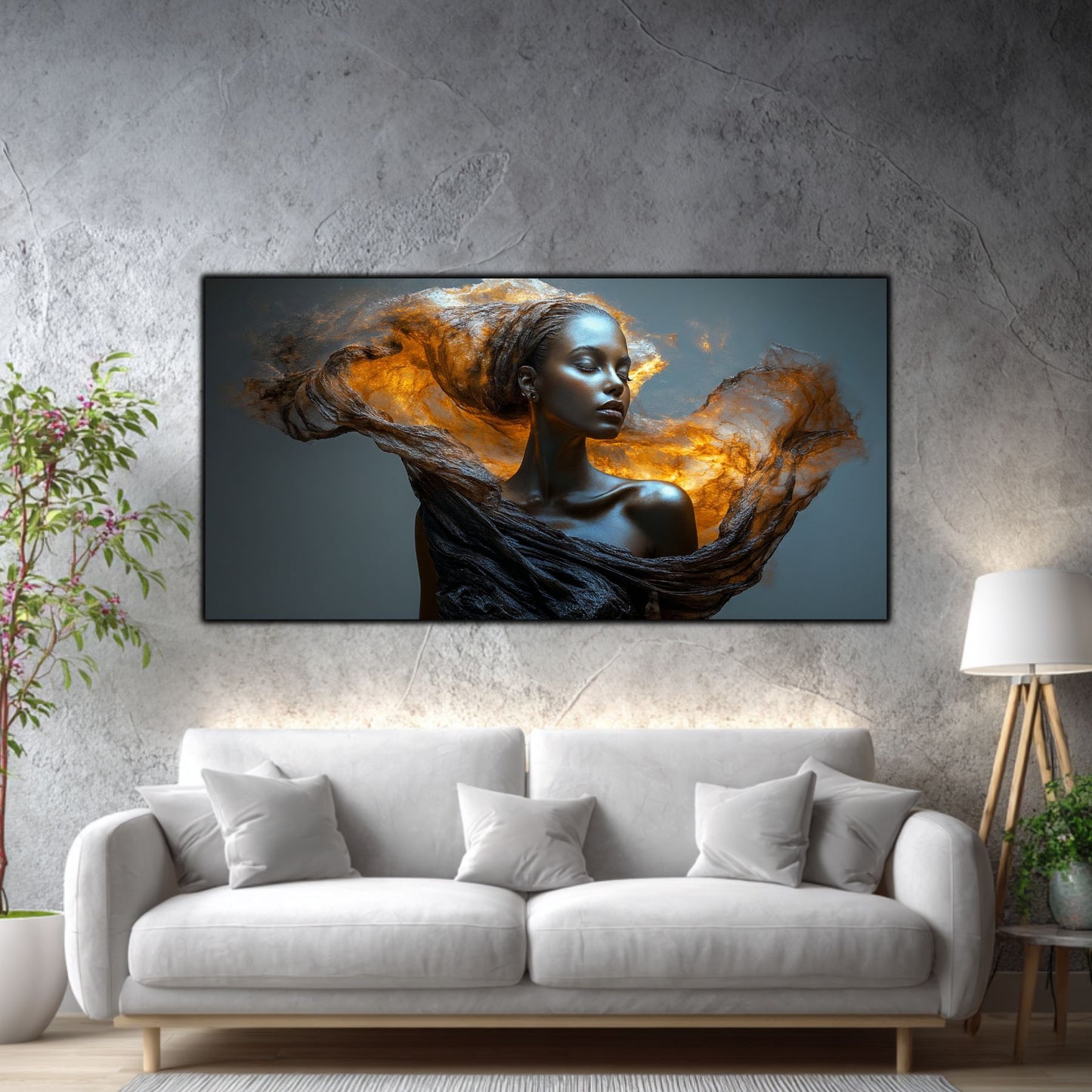 Tablou Decorativ Modern „Lumina Topită" – Sticlă Securizată