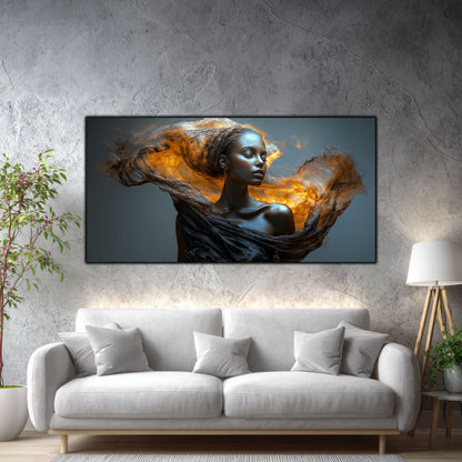 Tablou Decorativ Modern „Lumina Topită" – Sticlă Securizată