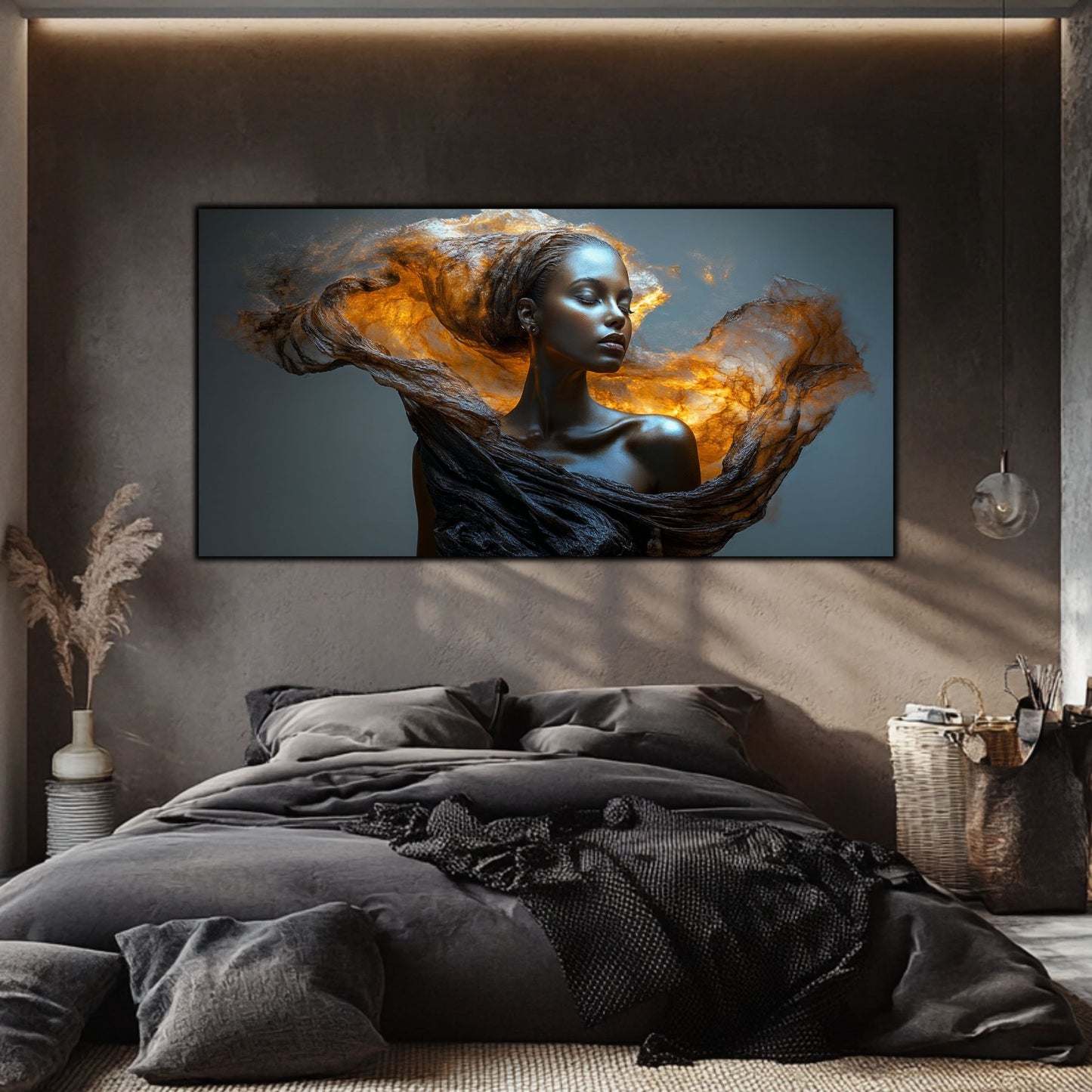 Tablou Decorativ Modern „Lumina Topită" – Sticlă Securizată