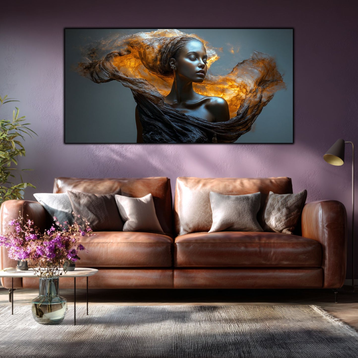 Tablou Decorativ Modern „Lumina Topită" – Sticlă Securizată