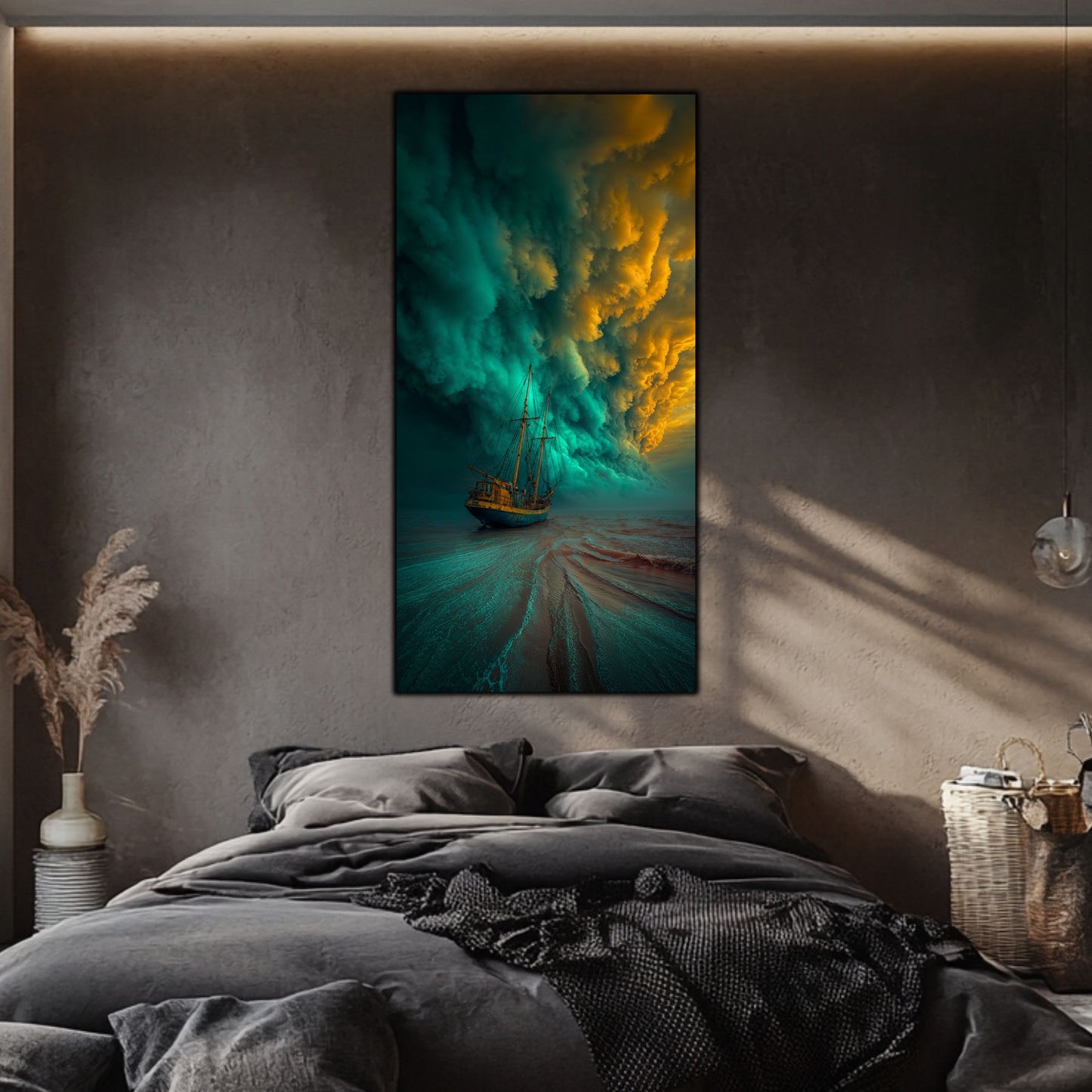 Tablou Sticla Securizata Apogeul Furtunii: Spectacolul Vertical al Fortelor Naturii | Editie Unicat