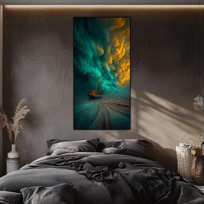 Tablou Sticla Securizata Apogeul Furtunii: Spectacolul Vertical al Fortelor Naturii | Editie Unicat