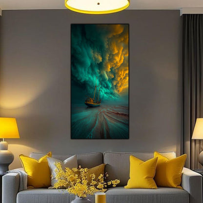 Tablou Sticla Securizata Apogeul Furtunii: Spectacolul Vertical al Fortelor Naturii | Editie Unicat