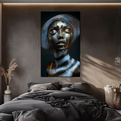 Tablou pe Sticlă Sanctuarul Liniștii: Geneza Umbrei Aurii | Ediție Unicat | Art-Zen Premium