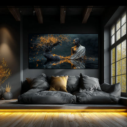 Tablou Sufragerie „Tăcerea Adâncului” – Artă Suprarealistă pe Sticlă