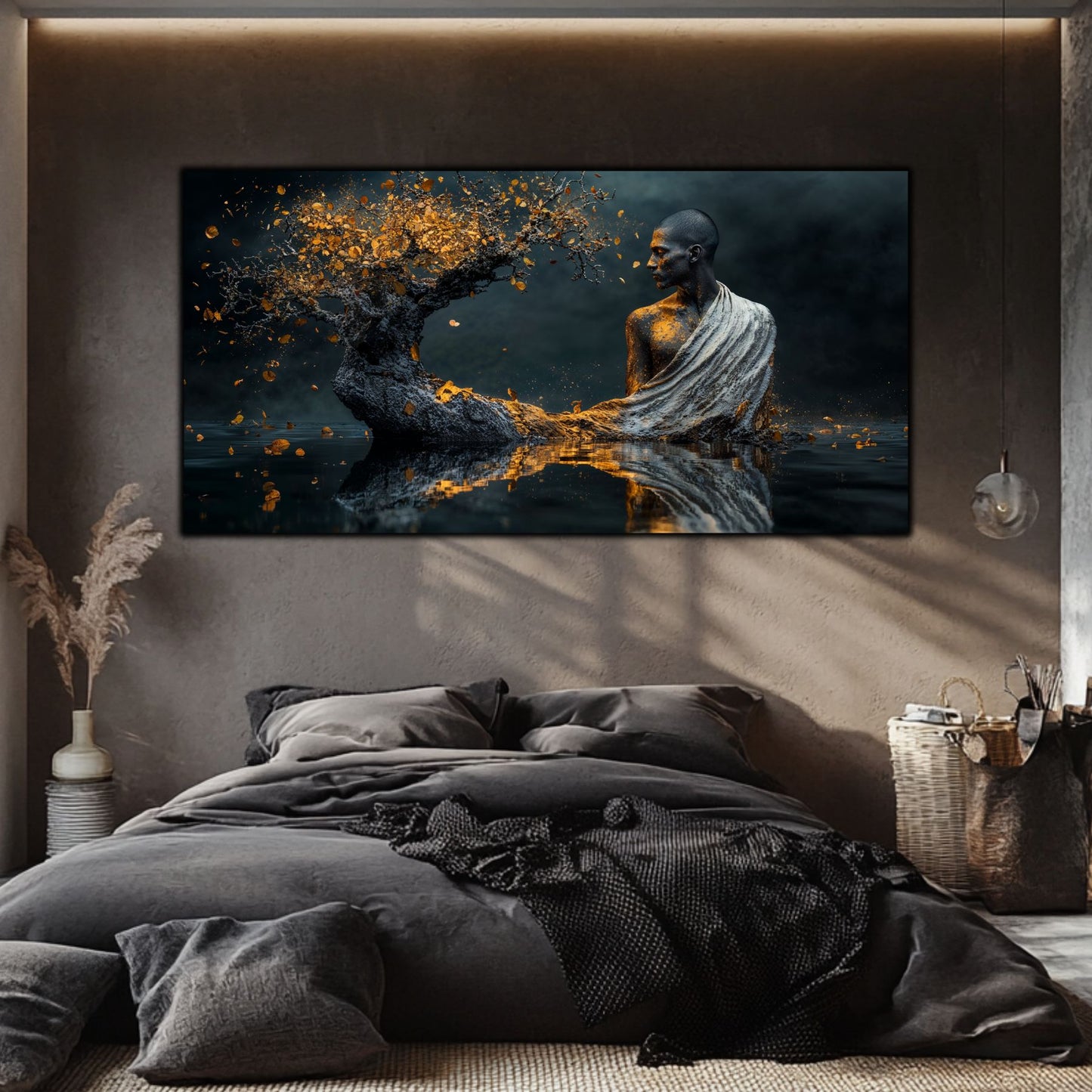 Tablou Sufragerie „Tăcerea Adâncului” – Artă Suprarealistă pe Sticlă