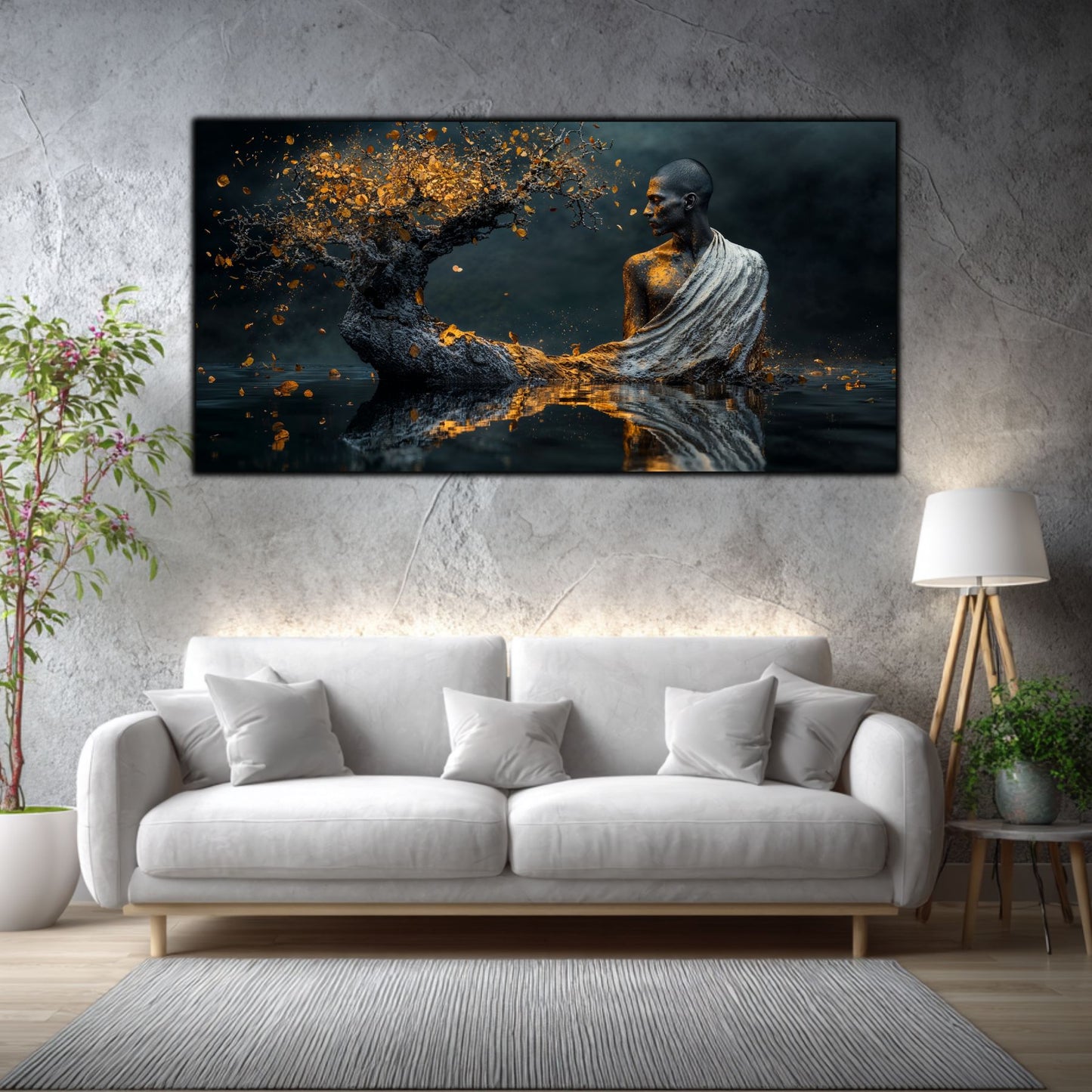 Tablou Sufragerie „Tăcerea Adâncului” – Artă Suprarealistă pe Sticlă