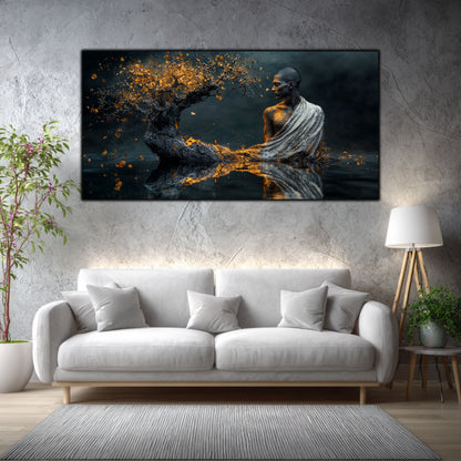 Tablou Sufragerie „Tăcerea Adâncului” – Artă Suprarealistă pe Sticlă