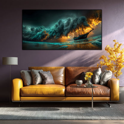 Tablou pe Sticlă Securizată "Îmbrățișarea Haosului"