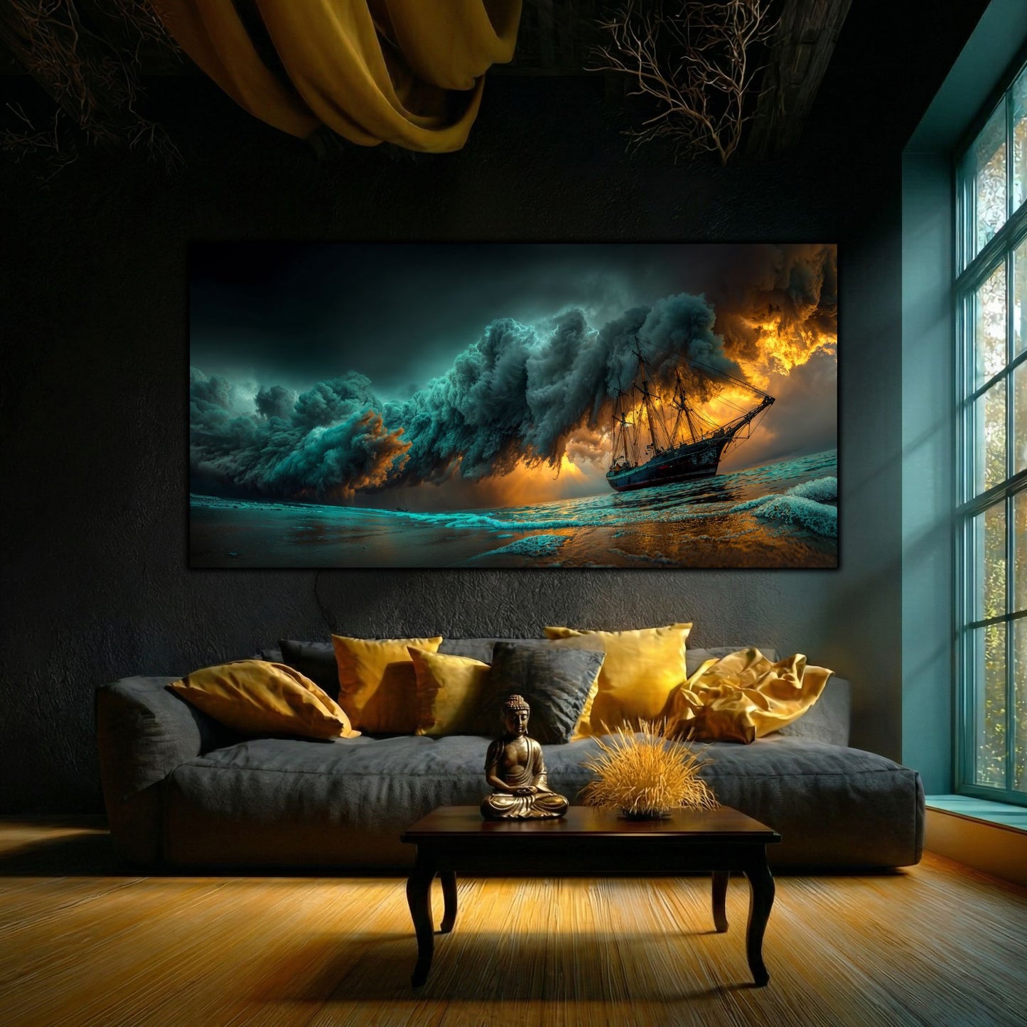 Tablou pe Sticlă Securizată "Îmbrățișarea Haosului"