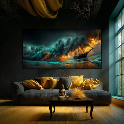 Tablou pe Sticlă Securizată "Îmbrățișarea Haosului"