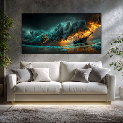 Tablou pe Sticlă Securizată "Îmbrățișarea Haosului"