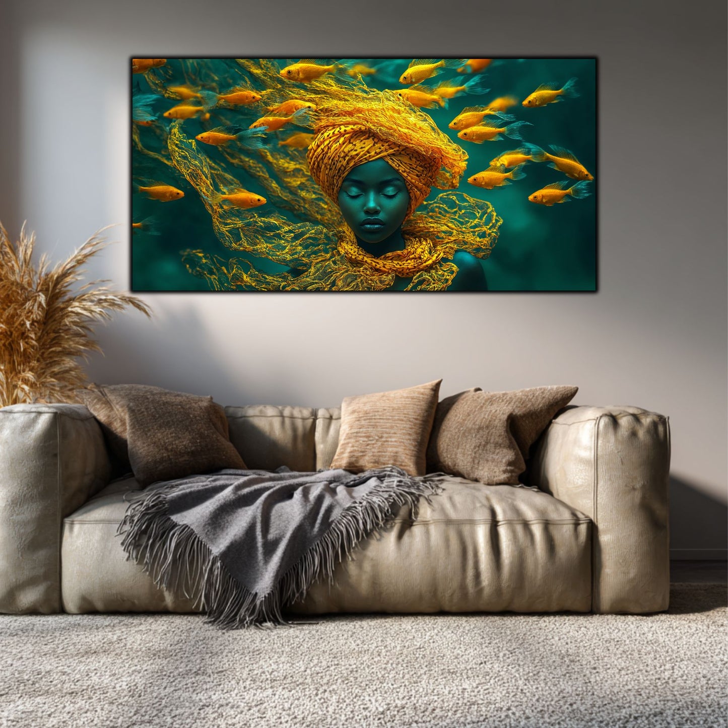 Tablou pe Sticlă Securizată "Ecoul Tăcerii Aurii"