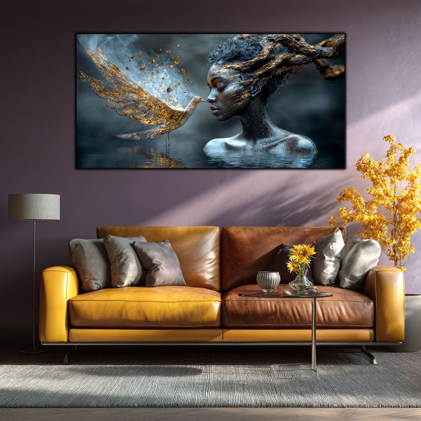 Tablou Sufragerie „Cicatrici de Aur” – Artă Modernă cu Mesaj Spiritual