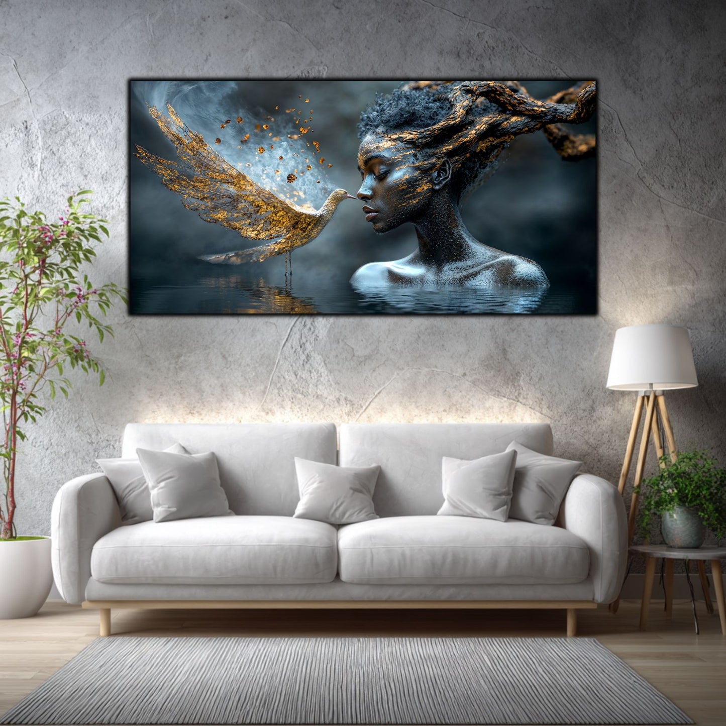 Tablou Sufragerie „Cicatrici de Aur” – Artă Modernă cu Mesaj Spiritual