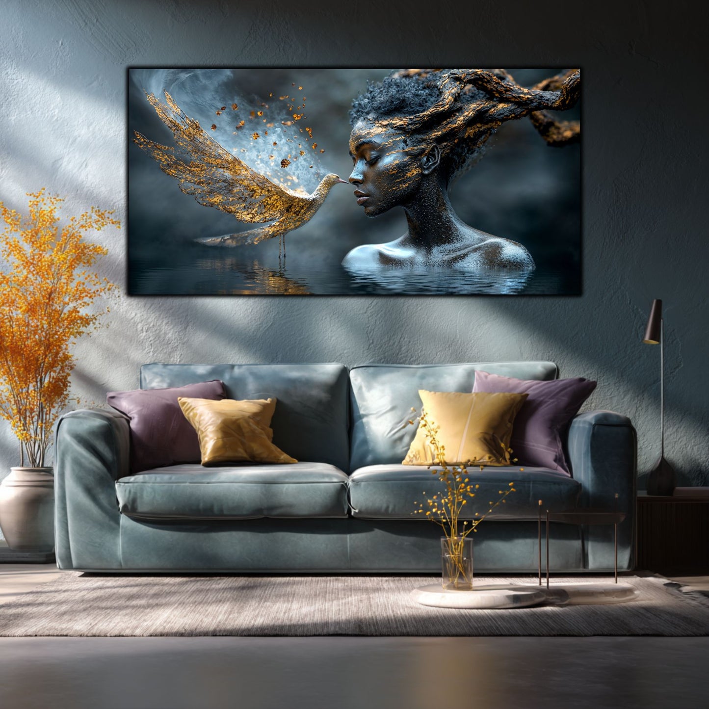 Tablou Sufragerie „Cicatrici de Aur” – Artă Modernă cu Mesaj Spiritual