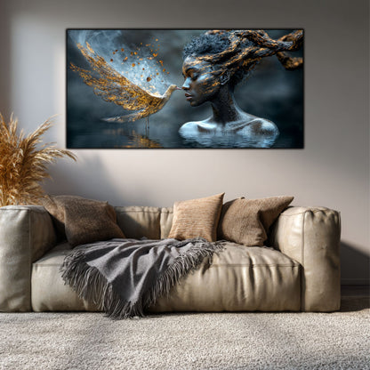 Tablou Sufragerie „Cicatrici de Aur” – Artă Modernă cu Mesaj Spiritual