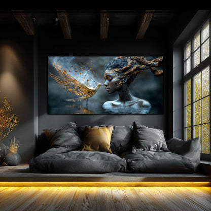 Tablou Sufragerie „Cicatrici de Aur” – Artă Modernă cu Mesaj Spiritual