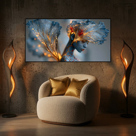 Silent Veil completează o sufragerie modernă prin voaluri translucide, reflexii aurii și un design artistic elegant.
