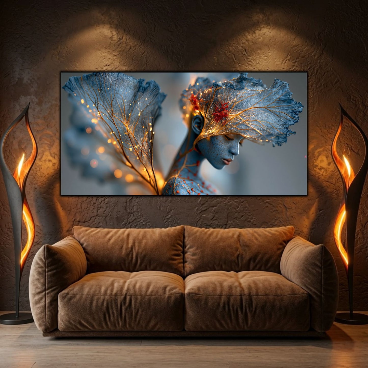 Silent Veil devine piesa centrală într-o sufragerie elegantă, oferind un accent artistic luminos și echilibrat.