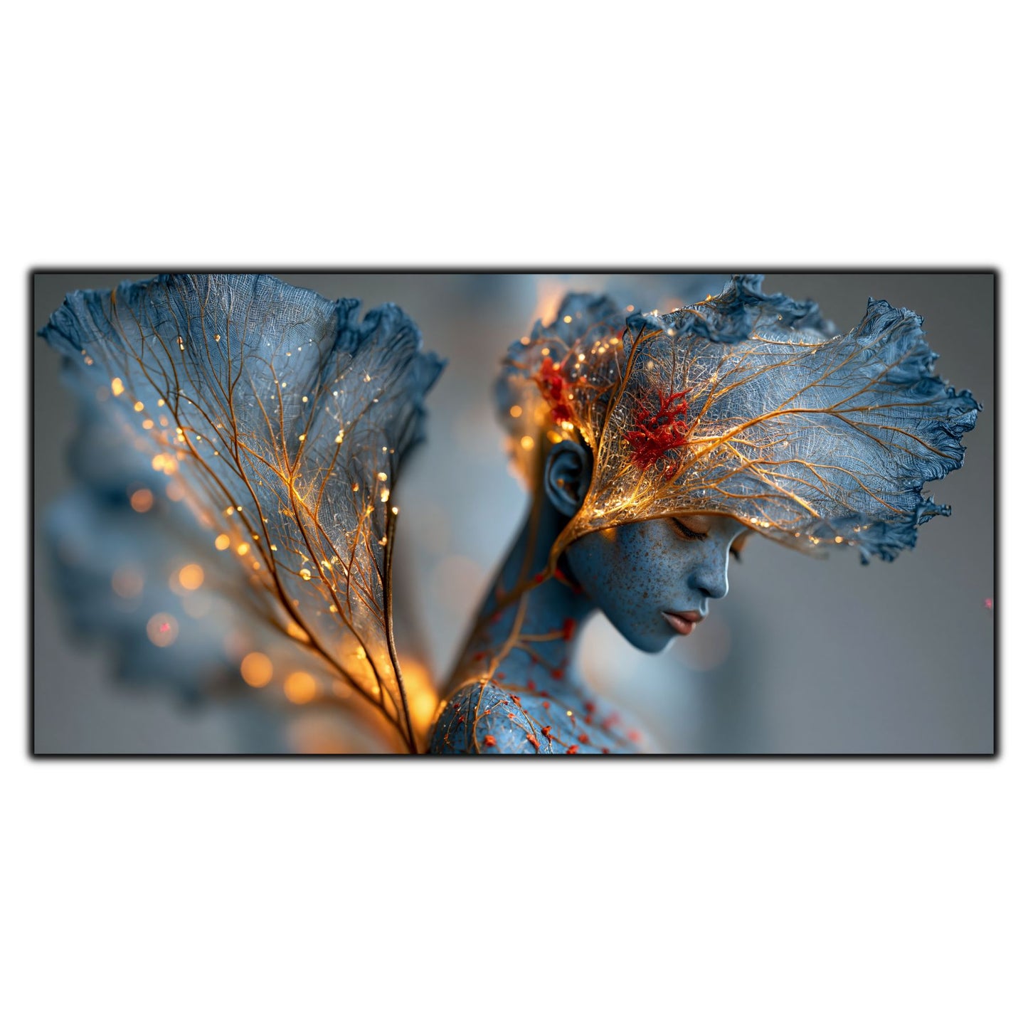 Silent Veil din colecția Becoming Light – tablou pe sticlă securizată pentru sufragerie modernă, inspirat de lumină, liniște și eleganță contemporană.