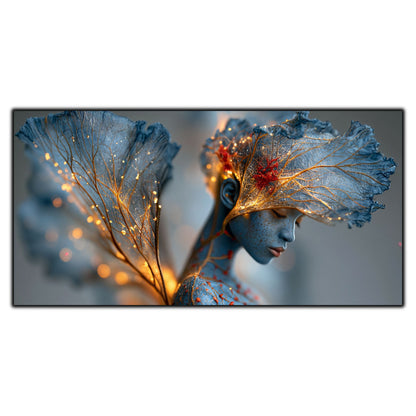 Silent Veil din colecția Becoming Light – tablou pe sticlă securizată pentru sufragerie modernă, inspirat de lumină, liniște și eleganță contemporană.