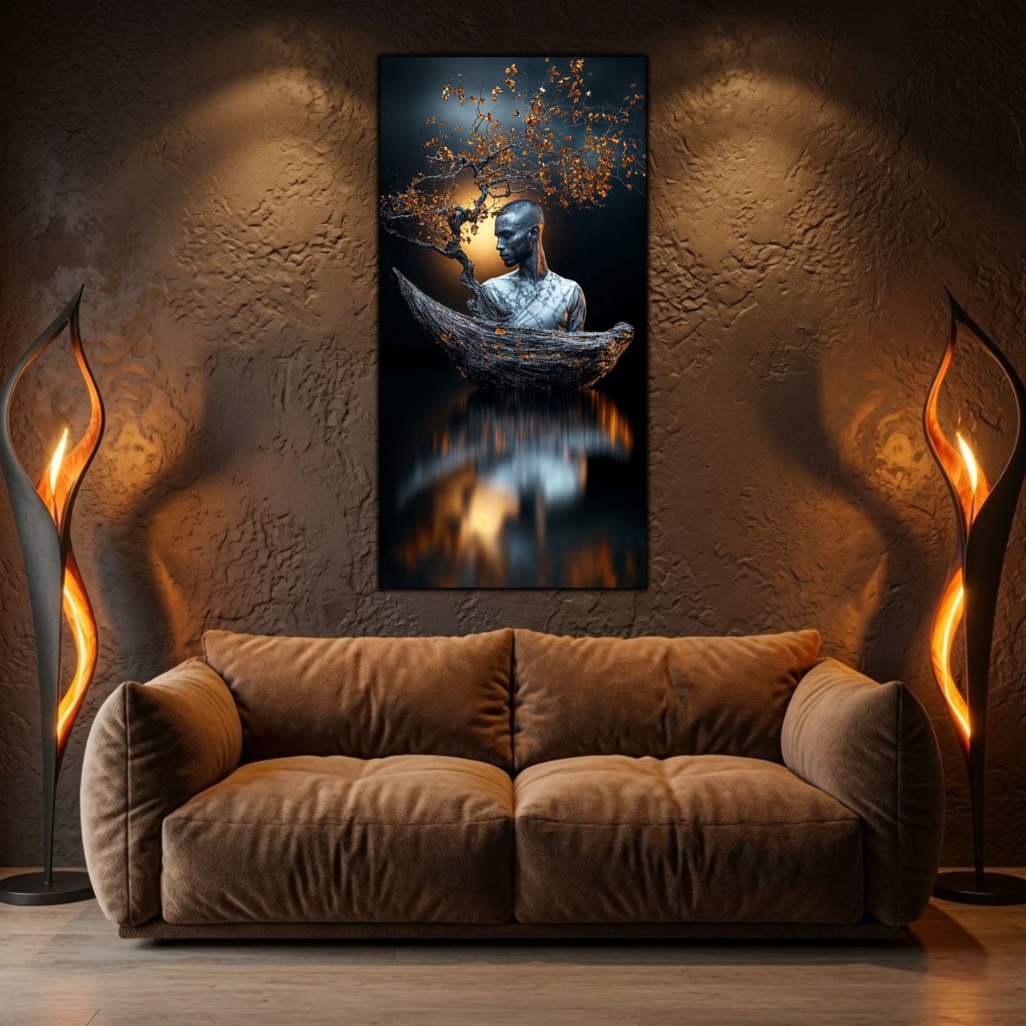 Tablou abstract Ethereal Awakening pentru dormitor sau sufragerie, inspirat de natură, introspecție și armonie interioară