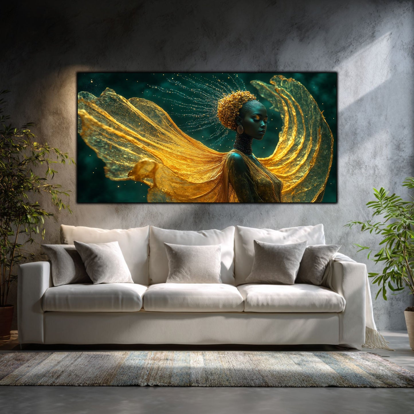 Tablou Abstract Modern „Adierea Aurie” – Artă pe Sticlă de Lux