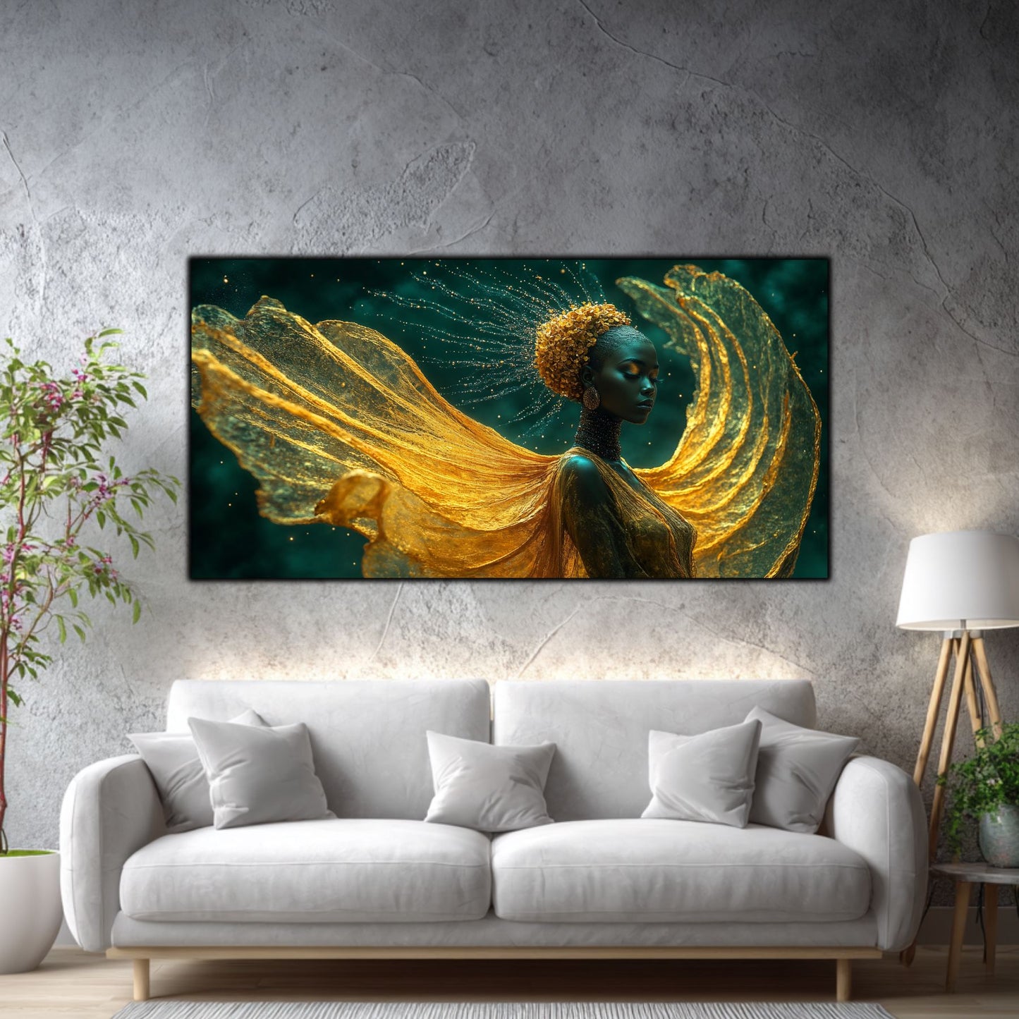 Tablou Abstract Modern „Adierea Aurie” – Artă pe Sticlă de Lux