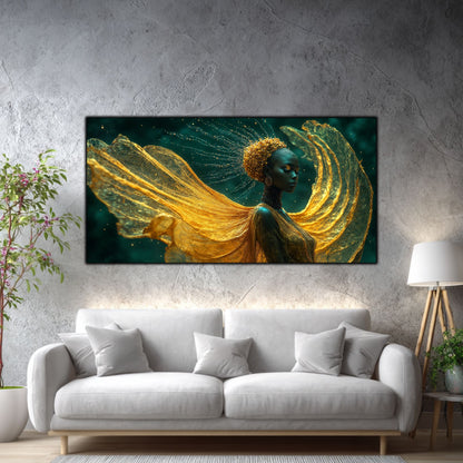 Tablou Abstract Modern „Adierea Aurie” – Artă pe Sticlă de Lux