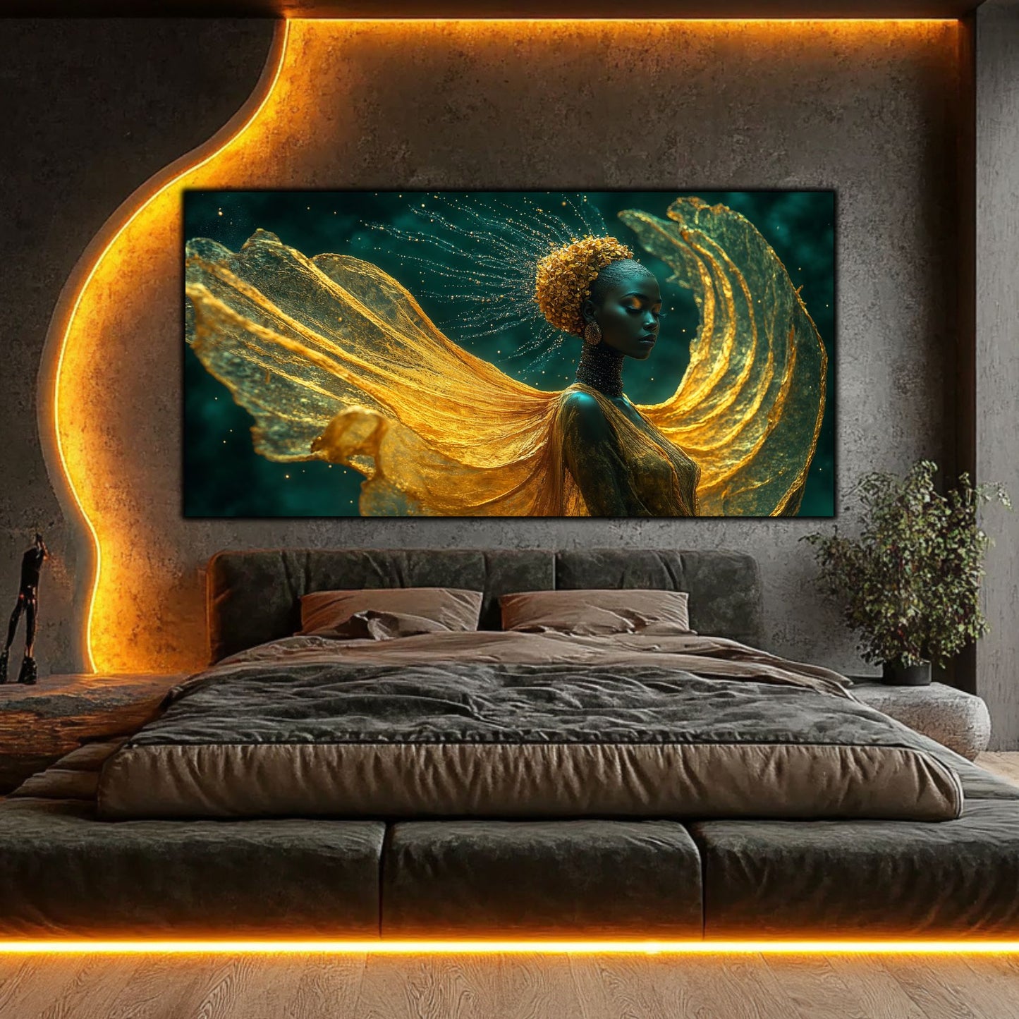 Tablou din sticla securizata cu arta moderna si simbol zen profund.